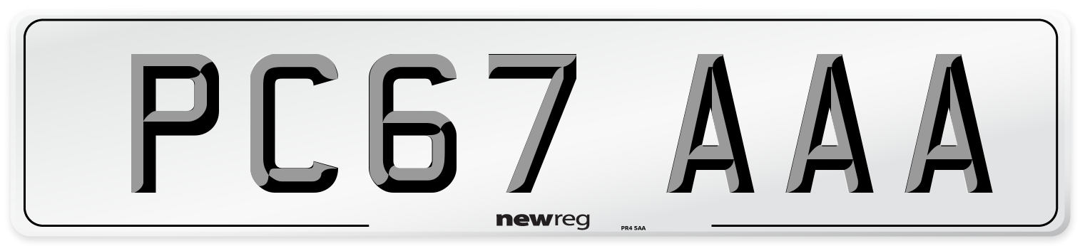PC67 AAA Number Plate from New Reg